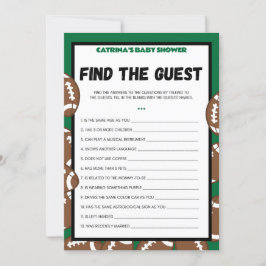 サッカーベビーシャワーゲーム，サッカー – 編集可能な名前， 招待状