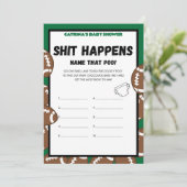 サッカーベビーシャワーゲーム，サッカー – 編集可能な名前， 招待状 (スタンド正面)