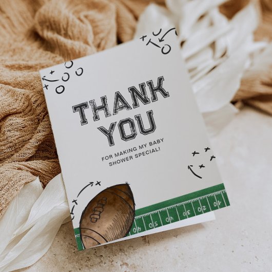 サッカーベビーシャワーサンキューカード サンキューカード