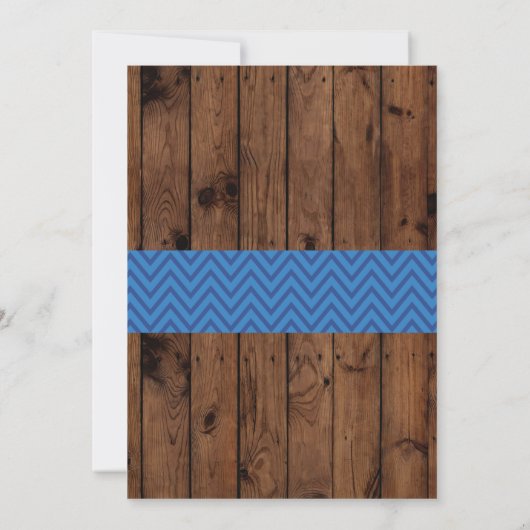 サッカーベビーシャワーボーイブルーウッドサッカー招待状 招待状 (裏面)