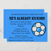 サッカーベビーシャワー招待状、カスタマイズ可能 招待状 (正面/裏面)