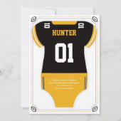 サッカーベビーシャワー招待状、金ゴールド、ブラック 招待状 (裏面)