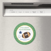 サッカーベビーシャワー3インチラウンドビーフマグネット マグネット (インサイチュ (食洗機))