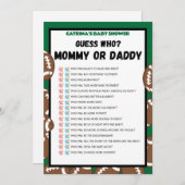 サッカーベビーシャワー、サッカー – 編集可能な名前、5 x 7 招待状 (正面/裏面)