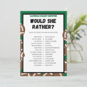 サッカーベビーシャワー、サッカー – 編集可能な名前、5 x 7 招待状 (スタンド正面)