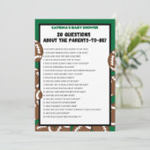 サッカーベビーシャワー、サッカー – 編集可能な名前、5 x 7 招待状 (スタンド正面)