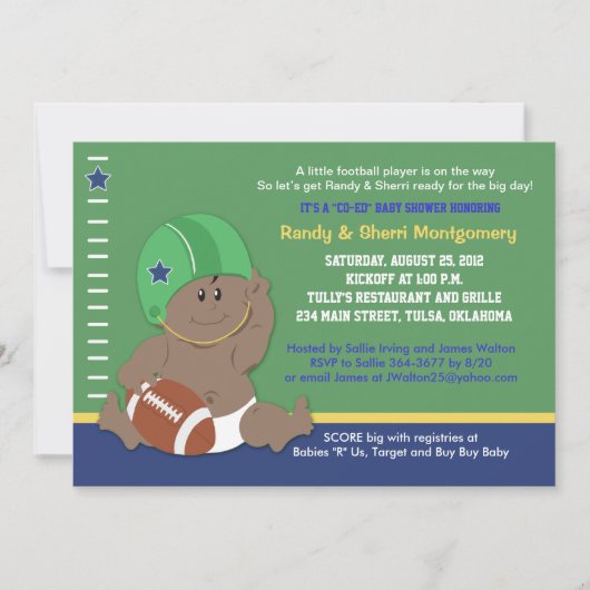 サッカーベビースポーツテーマベビーシャワー(#2) 招待状 (正面)