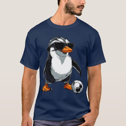 サッカーペンギン – サッカーTシャツ Tシャツ (正面)