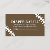 サッカーホワイトブラウン赤ちゃんシャワーおむつラッフル エンクロージャーカード (正面)