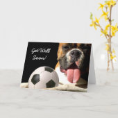 サッカーボクサーのグリーティングカードが早く良くなる カード (黄色い花)