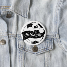 サッカーボパーソナライズされたールの名前と番号 缶バッジ