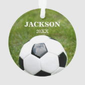 サッカーボパーソナライズされたール オーナメント (裏面)