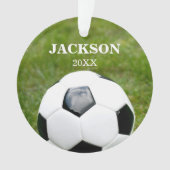 サッカーボパーソナライズされたール オーナメント (正面)