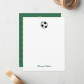 サッカーボパーソナライズされたール ノートカード (正面/裏面インサイチュ)