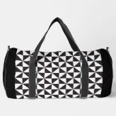 サッカーボーイズ幾何学模様ホワイトブラックモノグラム ダッフルバッグ (正面)