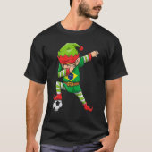 サッカーボーイダビング小妖精や小人分隊クリスマスブラジル足 Tシャツ (正面)