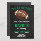 サッカーボーイバースデーパーティーChalkboardスポーツ 招待状 (正面/裏面)