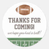 サッカーボーイ誕生日パーティーありがとう ラウンドシール (正面)