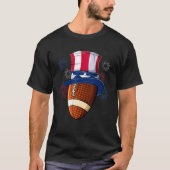 サッカーボールおじさんサムハットアメリカ国旗Jの4th Tシャツ (正面)