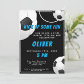 サッカーボールおもしろいスポーツ子供の誕生日 招待状 (スタンド正面)