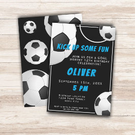 サッカーボールおもしろいスポーツ子供の誕生日 招待状