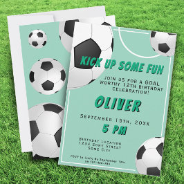 サッカーボールおもしろいスポーツ子供の誕生日 招待状