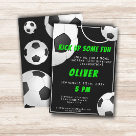 サッカーボールおもしろいスポーツ子供の誕生日 招待状