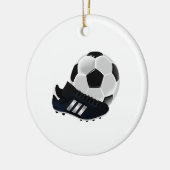 サッカーボールおよびクリート セラミックオーナメント (左)