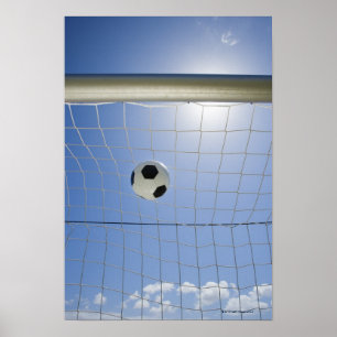 サッカーボールおよびゴール ポスター
