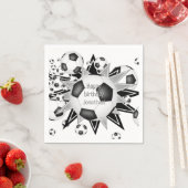 サッカーボールがスター子供の誕生日またはチームパーティー スタンダードカクテルナプキン (インサイチュ)