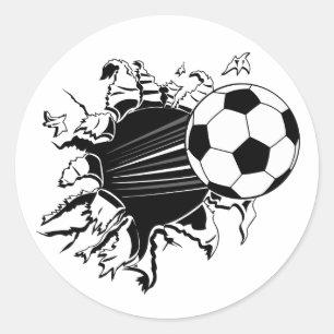 サッカーボールが押し出される ラウンドシール