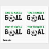 サッカーボールでゴール 長方形シール (シート)