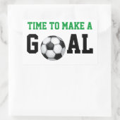 サッカーボールでゴール 長方形シール (バッグ)