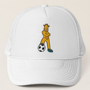 サッカーボールでスポーツをするキリン キャップ