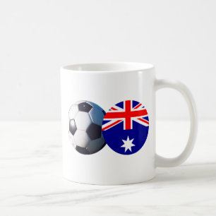 サッカーボールとオーストラリア国旗の博物館ザズレ コーヒーマグカップ