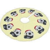 サッカーボールとシュークリスマス ブラッシュドポリエステルツリースカート (アングル)