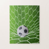 サッカーボールとネットフォトパズル ジグソーパズル (縦)
