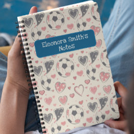 サッカーボールとラブハートのキッズたち　バックトゥスクール ノートブック