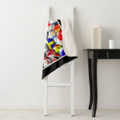 サッカーボールと世界の国旗 シェルパブランケット (インサイチュ)