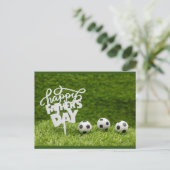 サッカーボールと父の日がパパカード ポストカード (スタンド正面)