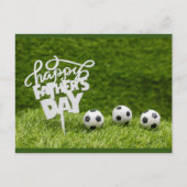 サッカーボールと父の日がパパカード ポストカード (正面)