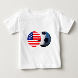 サッカーボールと米国国旗博物館ザズレ ベビーTシャツ