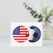 サッカーボールと米国国旗博物館ザズレ ポストカード (スタンド正面)