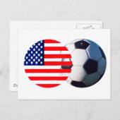 サッカーボールと米国国旗博物館ザズレ ポストカード (正面/裏面)
