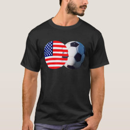 サッカーボールと米国国旗博物館ザズレ Tシャツ