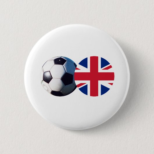 サッカーボールと英国国旗博物館ザズレ 缶バッジ (正面)