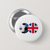 サッカーボールと英国国旗博物館ザズレ 缶バッジ (正面&裏面)