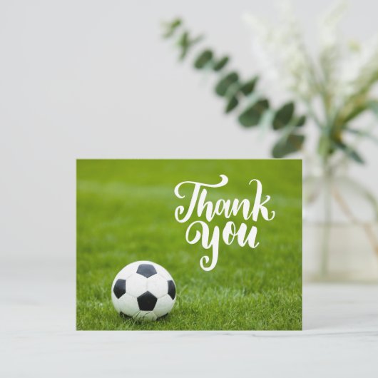 サッカーボールと言葉ありがとう ポストカード (スタンド正面)