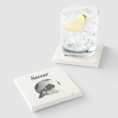 サッカーボールと靴 ストーンコースター (横)