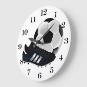 サッカーボールと靴 ラージ壁時計 (傾斜)
